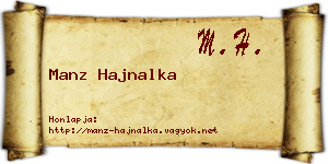 Manz Hajnalka névjegykártya